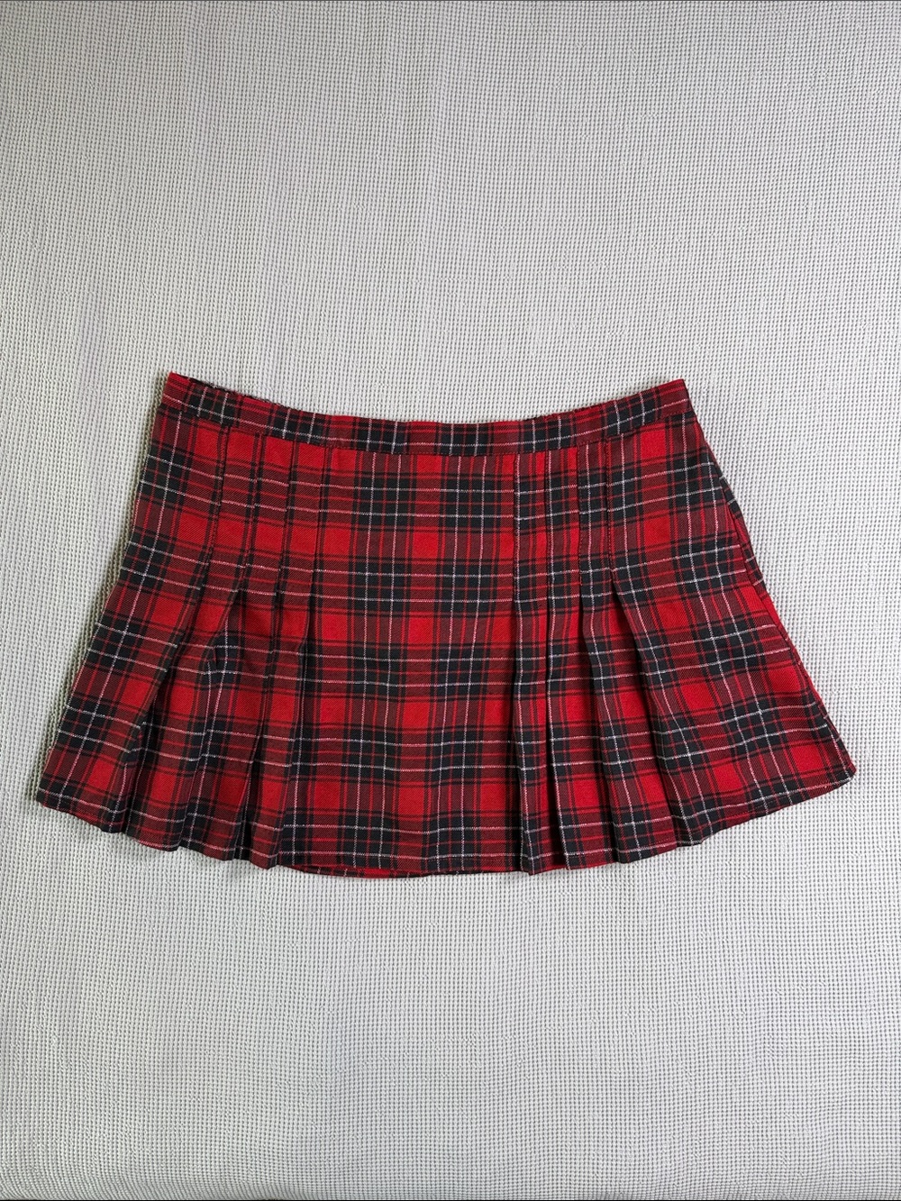 Hips & Curves Plaid Pleated Mini Skirt 2X